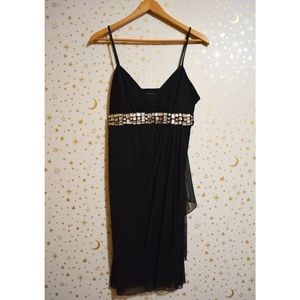 City Studio Black Jeweled Dress Medium